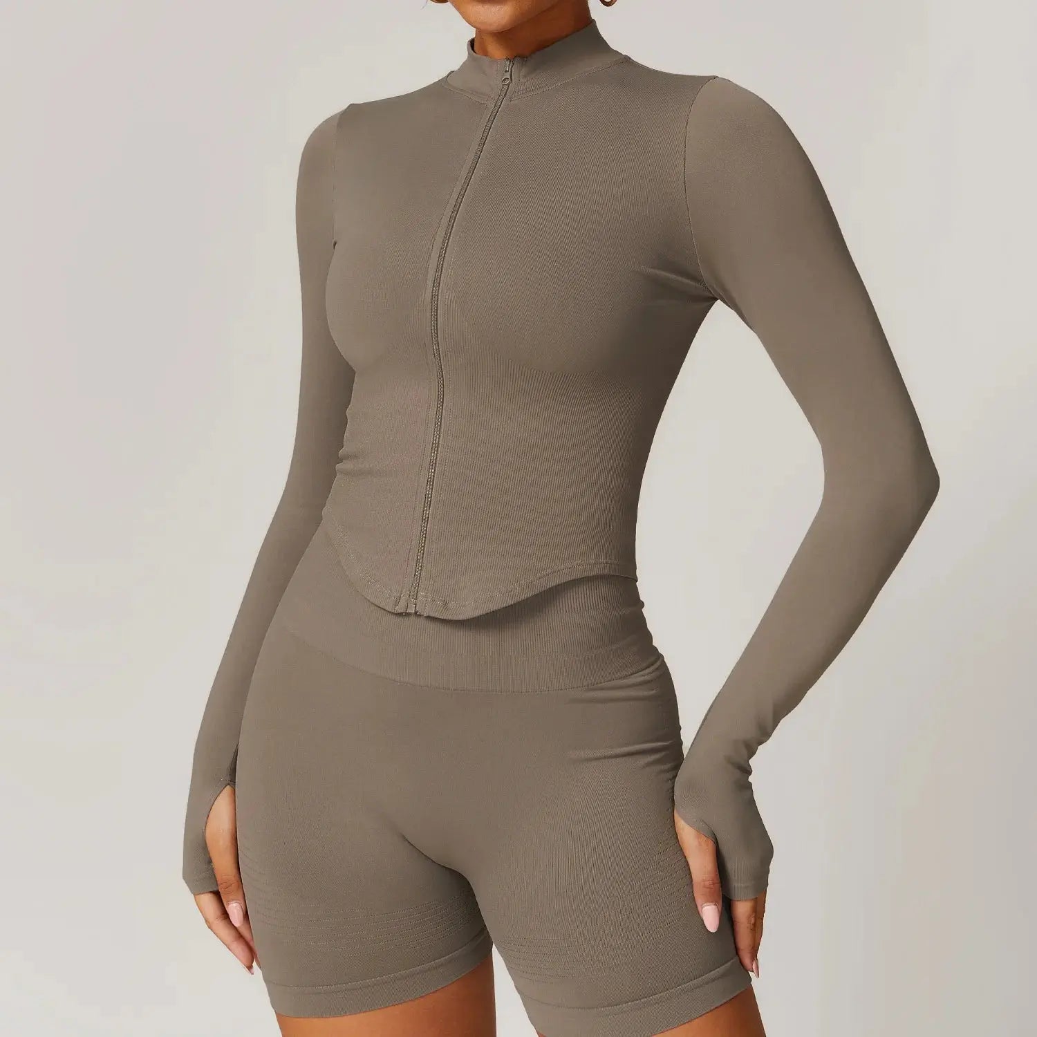 Autumn Running Zipper Workout Jacket Women Long Sleeve Sportswear Gym Top Female Quick-Dry Yoga Clothing Sport Coat