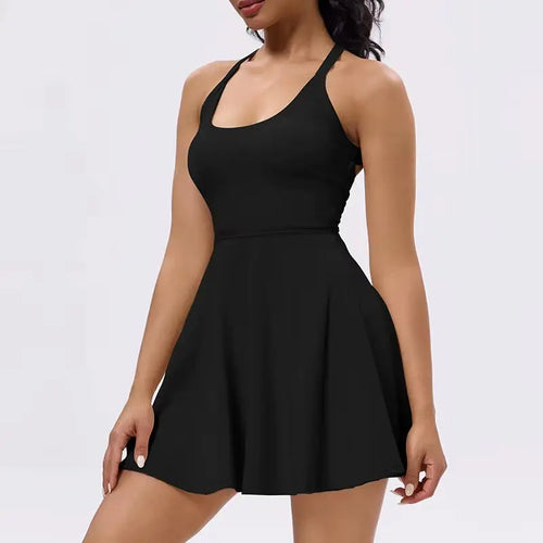 Tennis Dress with Shorts Badminton Clothing 2025 Golf Wear Dress with Shorts underneath Workout Outfit 1Pc Padded Sport Dress