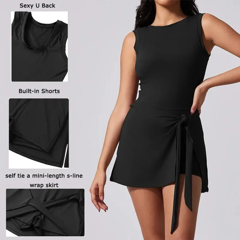 Tennis Dress with Boat Neck - Mirèlle