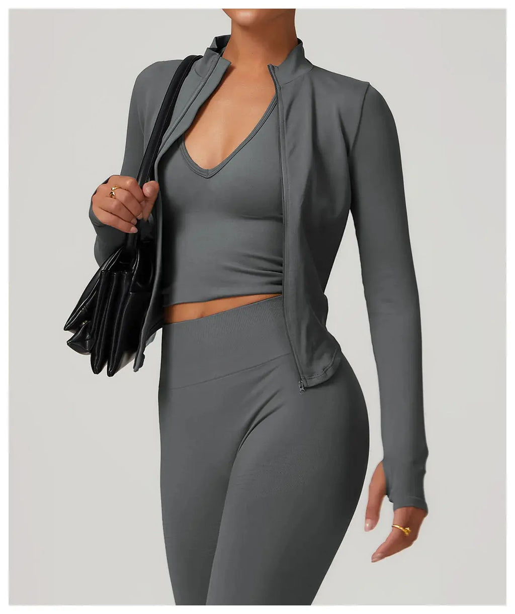 Workout Jacket with Zip & Quick Dry - Mirèlle