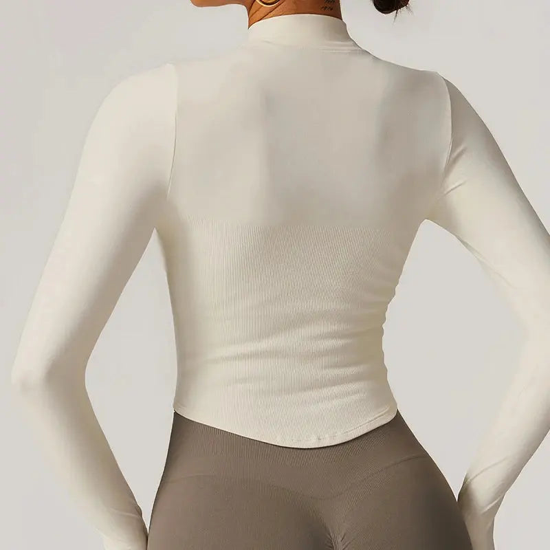 Autumn Running Zipper Workout Jacket Women Long Sleeve Sportswear Gym Top Female Quick-Dry Yoga Clothing Sport Coat